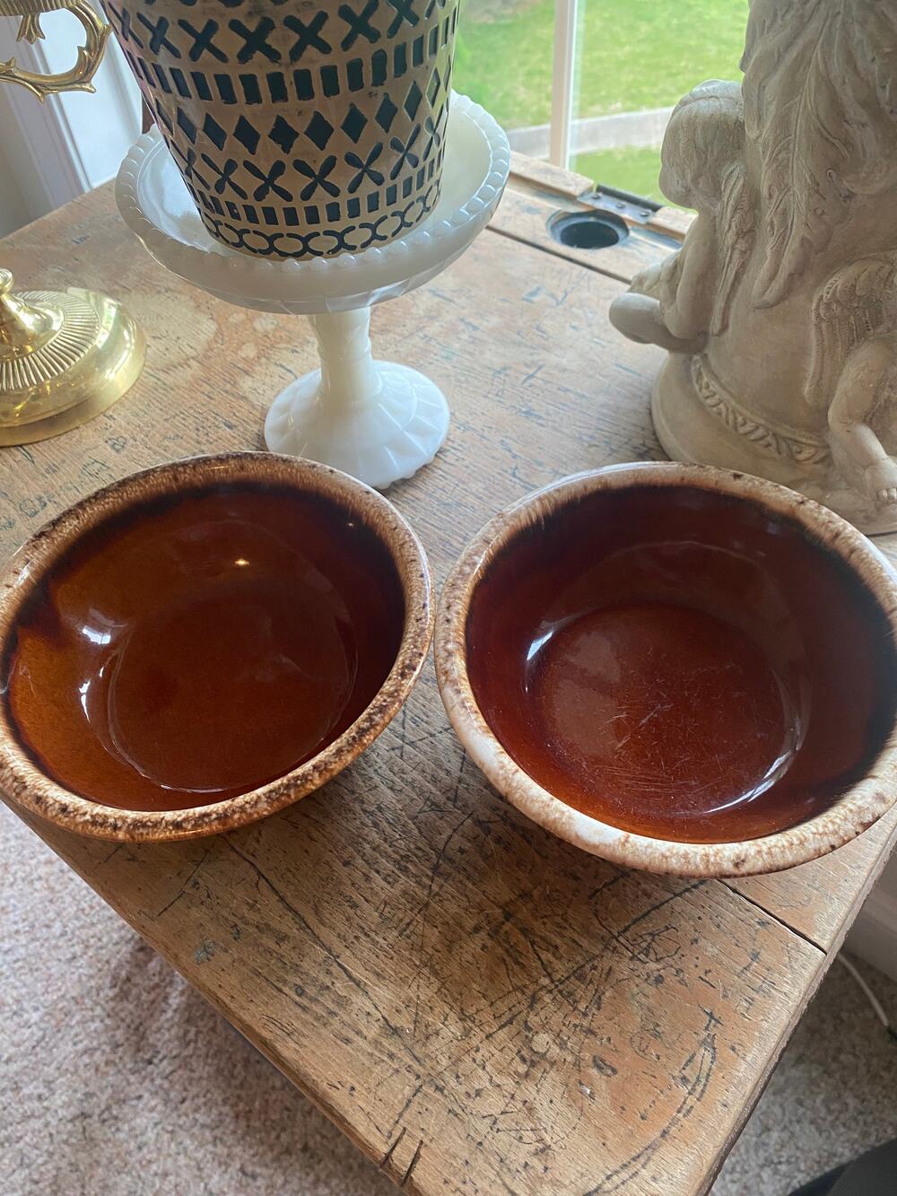 Hull Bowls set of 2 Drip Glaze